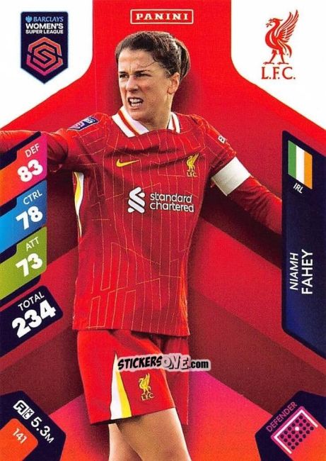Figurina Niamh Fahey - Barclays Women’s Super League 2025. Adrenalyn XL
 n. 141 - Panini