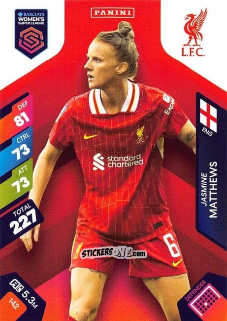 Sticker Jasmine Matthews - Barclays Women’s Super League 2025. Adrenalyn XL
 n. 142 - Panini