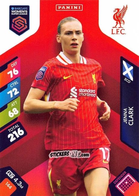 Figurina Jenna Clark - Barclays Women’s Super League 2025. Adrenalyn XL
 n. 144 - Panini