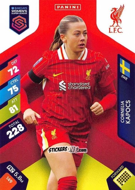 Sticker Cornelia Kapocs - Barclays Women’s Super League 2025. Adrenalyn XL
 n. 149 - Panini