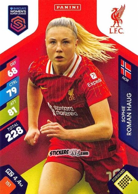 Sticker Sophie Román Haug - Barclays Women’s Super League 2025. Adrenalyn XL
 n. 151 - Panini