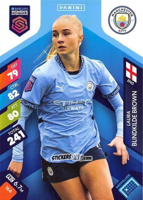 Figurina Laura Blindkilde Brown - Barclays Women’s Super League 2025. Adrenalyn XL
 n. 164 - Panini