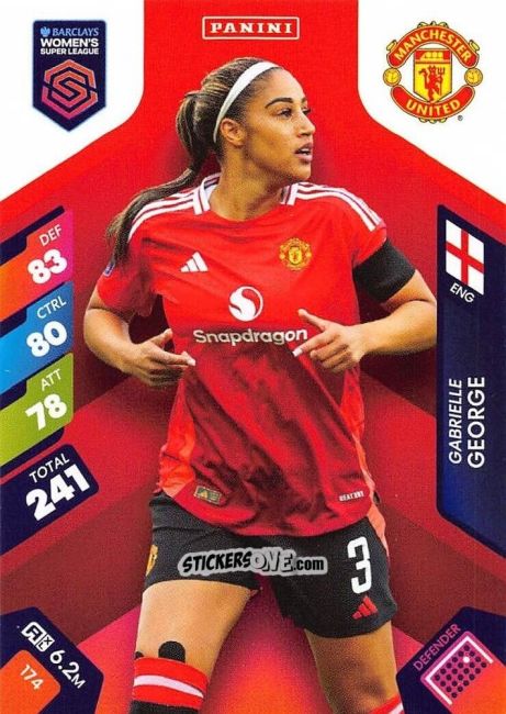 Sticker Gabby George - Barclays Women’s Super League 2025. Adrenalyn XL
 n. 174 - Panini