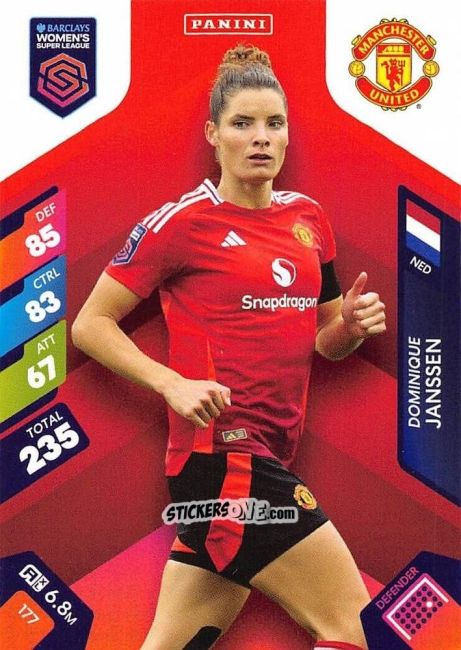 Sticker Dominique Janssen - Barclays Women’s Super League 2025. Adrenalyn XL
 n. 177 - Panini