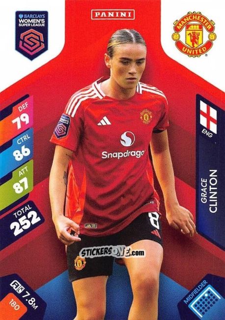 Figurina Grace Clinton - Barclays Women’s Super League 2025. Adrenalyn XL
 n. 180 - Panini