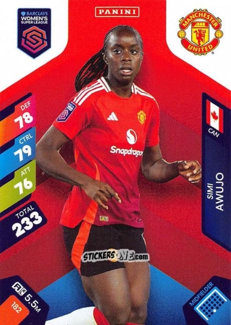 Figurina Simi Awujo - Barclays Women’s Super League 2025. Adrenalyn XL
 n. 182 - Panini