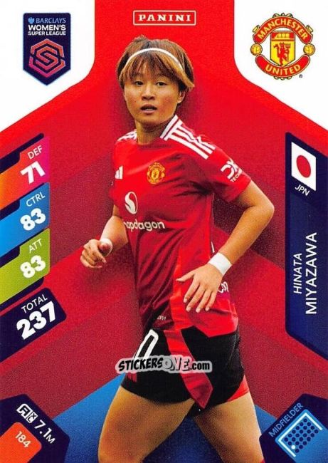 Sticker Hinata Miyazawa - Barclays Women’s Super League 2025. Adrenalyn XL
 n. 184 - Panini