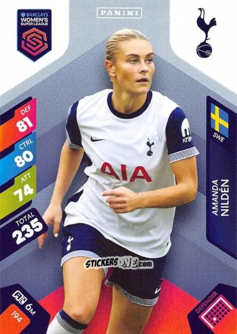 Figurina Amanda Nildén - Barclays Women’s Super League 2025. Adrenalyn XL
 n. 194 - Panini