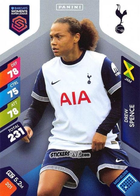 Sticker Drew Spence - Barclays Women’s Super League 2025. Adrenalyn XL
 n. 201 - Panini