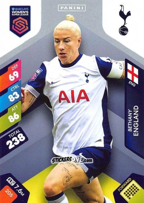 Cromo Bethany England - Barclays Women’s Super League 2025. Adrenalyn XL
 n. 205 - Panini