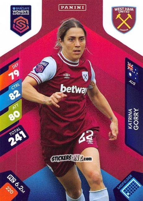 Sticker Katrina Gorry - Barclays Women’s Super League 2025. Adrenalyn XL
 n. 220 - Panini
