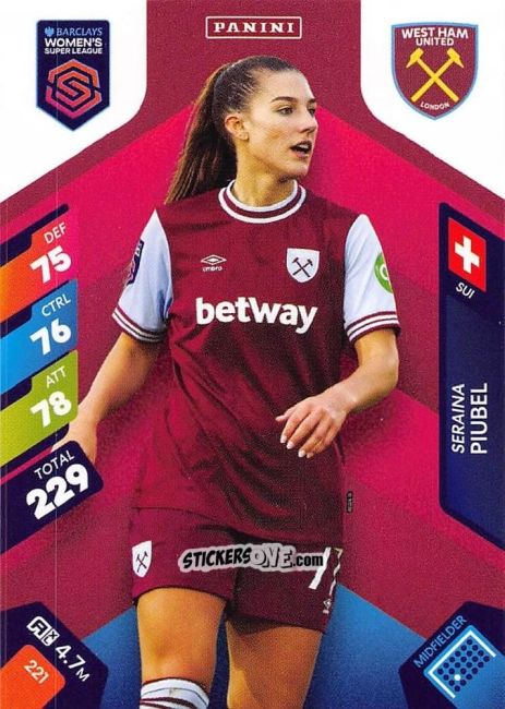 Figurina Seraina Piubel - Barclays Women’s Super League 2025. Adrenalyn XL
 n. 221 - Panini