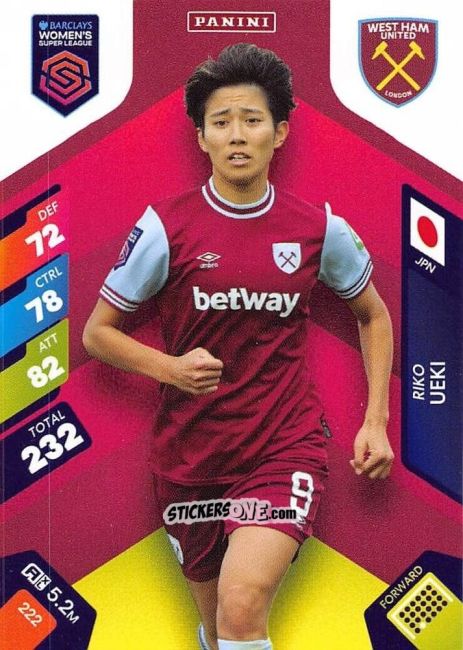 Cromo Riko Ueki - Barclays Women’s Super League 2025. Adrenalyn XL
 n. 222 - Panini