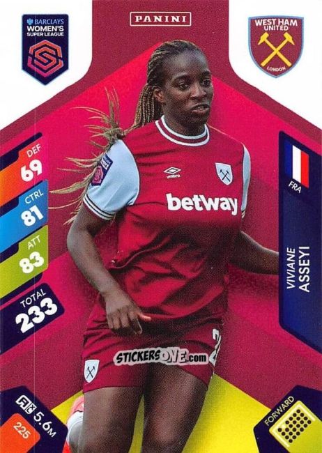 Sticker Viviane Asseyi - Barclays Women’s Super League 2025. Adrenalyn XL
 n. 225 - Panini