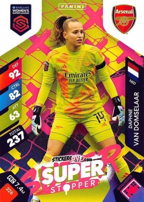 Sticker Daphne van Domselaar - Barclays Women’s Super League 2025. Adrenalyn XL
 n. 226 - Panini