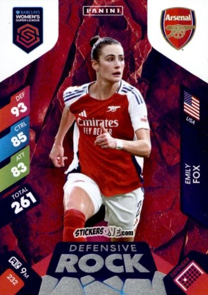 Figurina Emily Fox - Barclays Women’s Super League 2025. Adrenalyn XL
 n. 232 - Panini