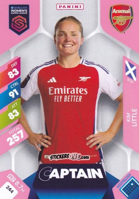 Sticker Kim Little - Barclays Women’s Super League 2025. Adrenalyn XL
 n. 244 - Panini