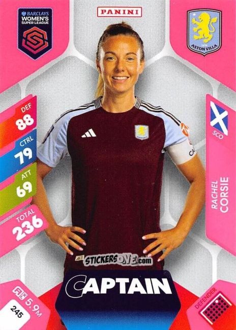 Sticker Rachel Corsie - Barclays Women’s Super League 2025. Adrenalyn XL
 n. 245 - Panini