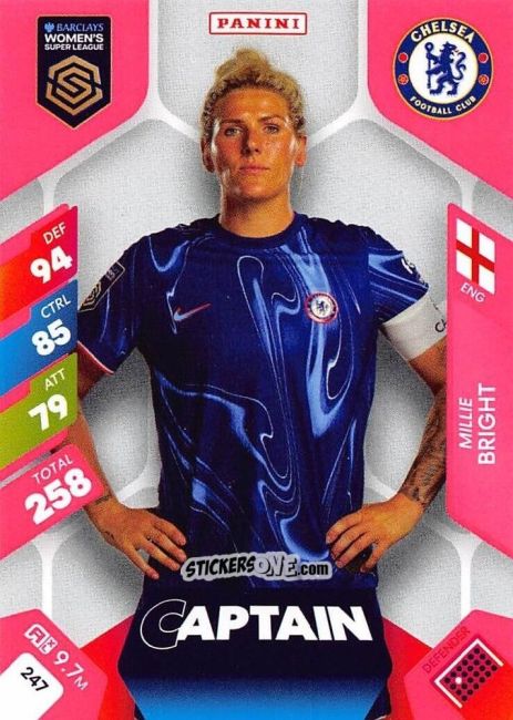 Sticker Millie Bright - Barclays Women’s Super League 2025. Adrenalyn XL
 n. 247 - Panini