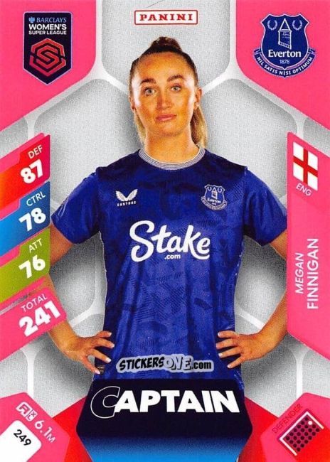 Sticker Megan Finnigan - Barclays Women’s Super League 2025. Adrenalyn XL
 n. 249 - Panini