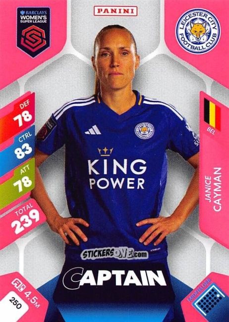 Sticker Janice Cayman - Barclays Women’s Super League 2025. Adrenalyn XL
 n. 250 - Panini