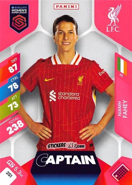 Sticker Niamh Fahey - Barclays Women’s Super League 2025. Adrenalyn XL
 n. 251 - Panini