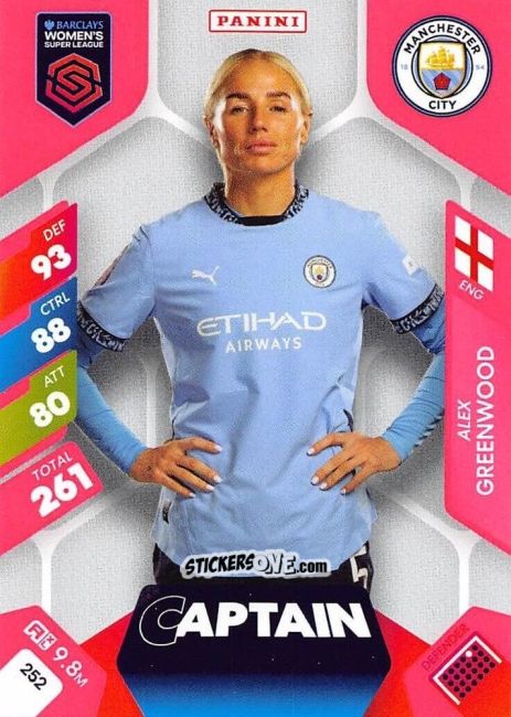 Sticker Alex Greenwood - Barclays Women’s Super League 2025. Adrenalyn XL
 n. 252 - Panini