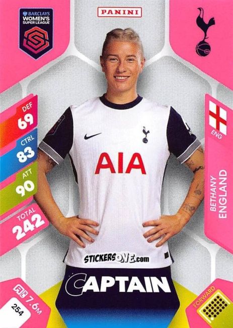 Figurina Bethany England - Barclays Women’s Super League 2025. Adrenalyn XL
 n. 254 - Panini