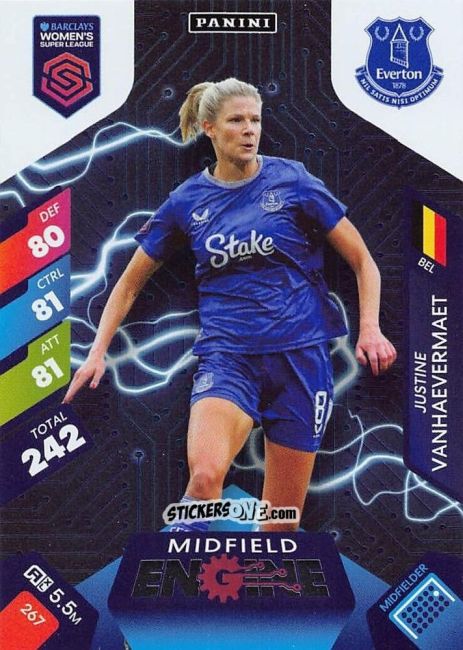 Sticker Justine Vanhaevermaet - Barclays Women’s Super League 2025. Adrenalyn XL
 n. 267 - Panini