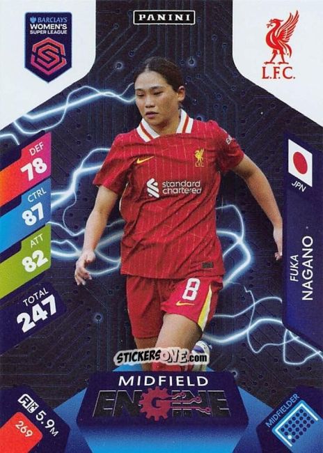 Sticker Fūka Nagano - Barclays Women’s Super League 2025. Adrenalyn XL
 n. 269 - Panini