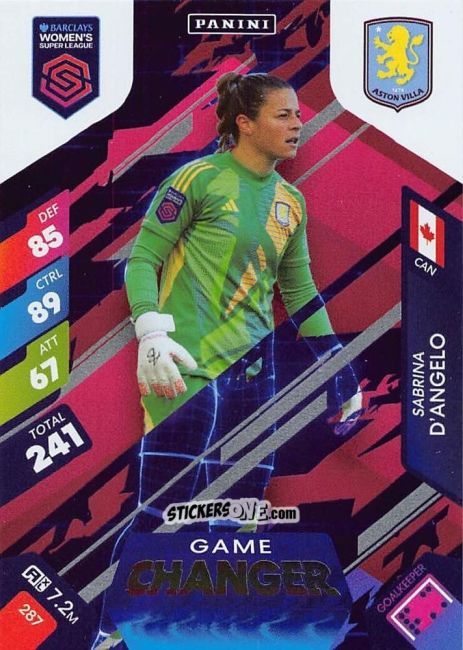 Sticker Sabrina D'Angelo - Barclays Women’s Super League 2025. Adrenalyn XL
 n. 287 - Panini