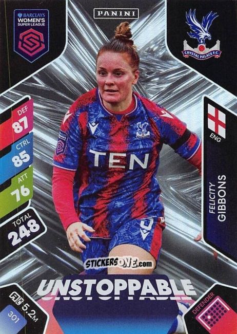 Cromo Felicity Gibbons - Barclays Women’s Super League 2025. Adrenalyn XL
 n. 301 - Panini