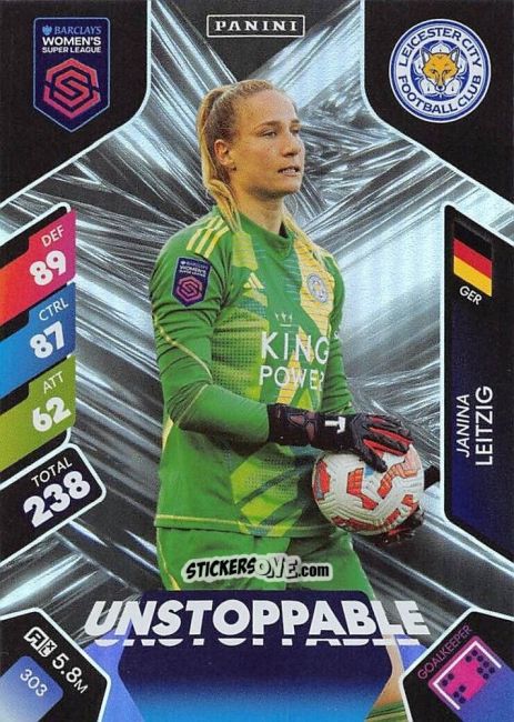 Figurina Janina Leitzig - Barclays Women’s Super League 2025. Adrenalyn XL
 n. 303 - Panini