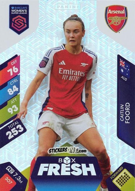 Sticker Caitlin Foord - Barclays Women’s Super League 2025. Adrenalyn XL
 n. 307 - Panini