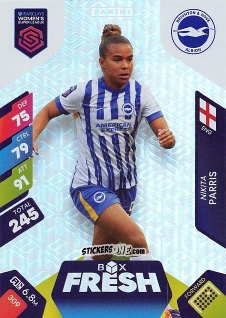 Cromo Nikita Parris - Barclays Women’s Super League 2025. Adrenalyn XL
 n. 309 - Panini