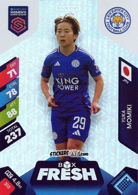 Sticker Yuka Momiki - Barclays Women’s Super League 2025. Adrenalyn XL
 n. 313 - Panini