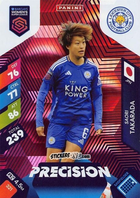 Sticker Saori Takarada - Barclays Women’s Super League 2025. Adrenalyn XL
 n. 321 - Panini