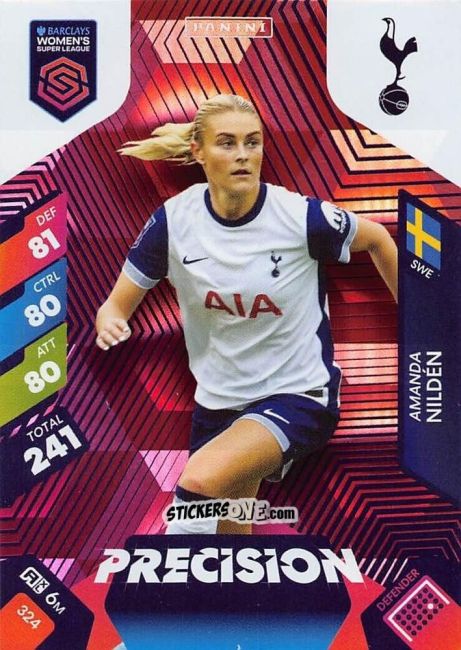 Sticker Amanda Nildén - Barclays Women’s Super League 2025. Adrenalyn XL
 n. 324 - Panini