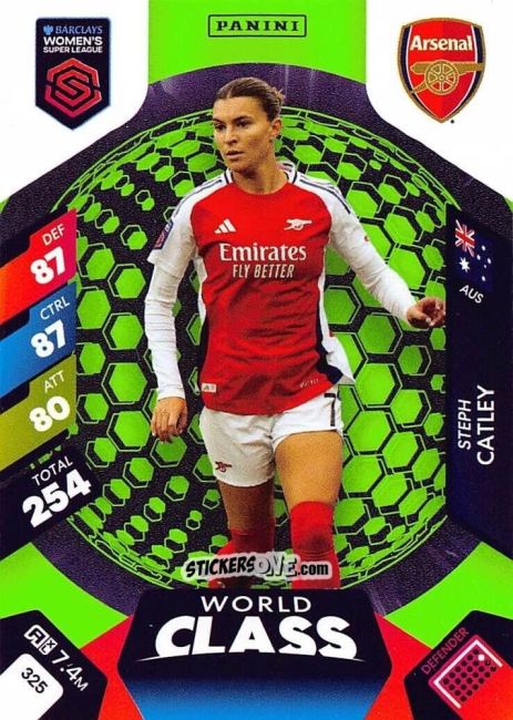 Sticker Steph Catley - Barclays Women’s Super League 2025. Adrenalyn XL
 n. 325 - Panini