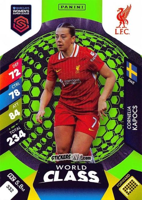 Sticker Cornelia Kapocs - Barclays Women’s Super League 2025. Adrenalyn XL
 n. 332 - Panini