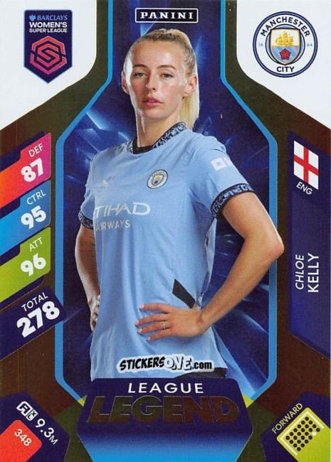 Sticker Chloe Kelly - Barclays Women’s Super League 2025. Adrenalyn XL
 n. 348 - Panini
