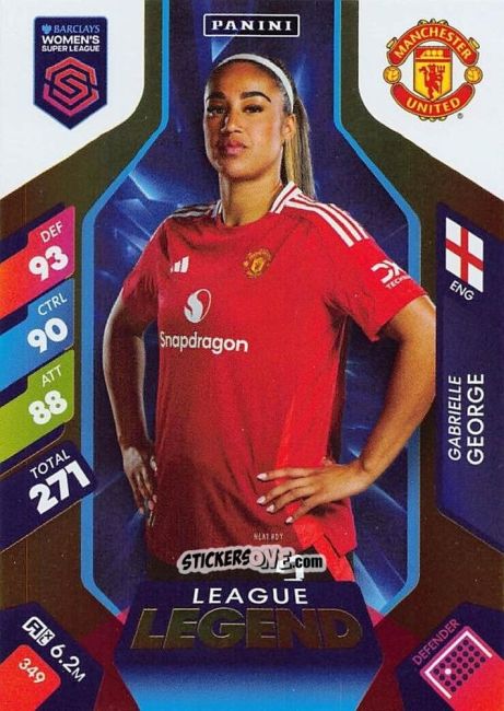Cromo Gabby George - Barclays Women’s Super League 2025. Adrenalyn XL
 n. 349 - Panini