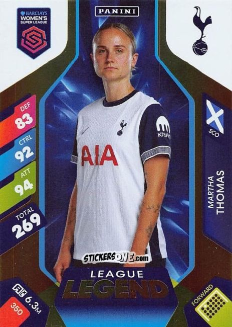Figurina Martha Thomas - Barclays Women’s Super League 2025. Adrenalyn XL
 n. 350 - Panini
