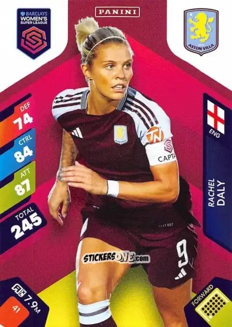 Sticker Rachel Daly - Barclays Women’s Super League 2025. Adrenalyn XL
 n. 41 - Panini
