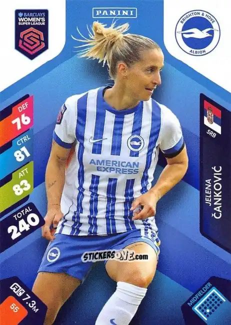 Sticker Jelena Čanković - Barclays Women’s Super League 2025. Adrenalyn XL
 n. 55 - Panini