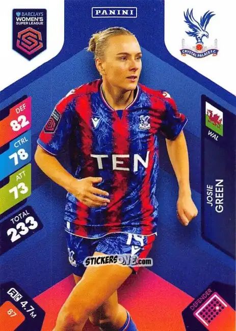 Sticker Josie Green - Barclays Women’s Super League 2025. Adrenalyn XL
 n. 87 - Panini
