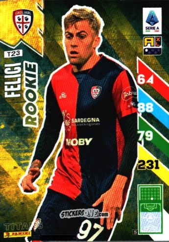 Figurina Mattia Felici - Calciatori 2024-2025. Adrenalyn XL TITANS
 n. T23 - Panini