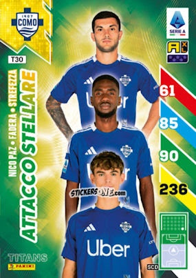 Sticker Nico Paz / Alieu Fadera / Gabriel Strefezza - Calciatori 2024-2025. Adrenalyn XL TITANS
 n. T30 - Panini