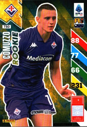 Figurina Pietro Comuzzo - Calciatori 2024-2025. Adrenalyn XL TITANS
 n. T50 - Panini