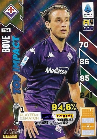 Sticker Edoardo Bove - Calciatori 2024-2025. Adrenalyn XL TITANS
 n. T54 - Panini